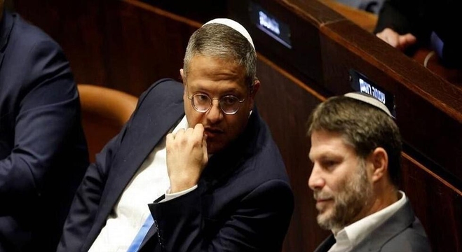 وزير الأمن القومي الإسرائيلي إيتمار بن غفير ووزير المالية بتسلئيل سموتريتش